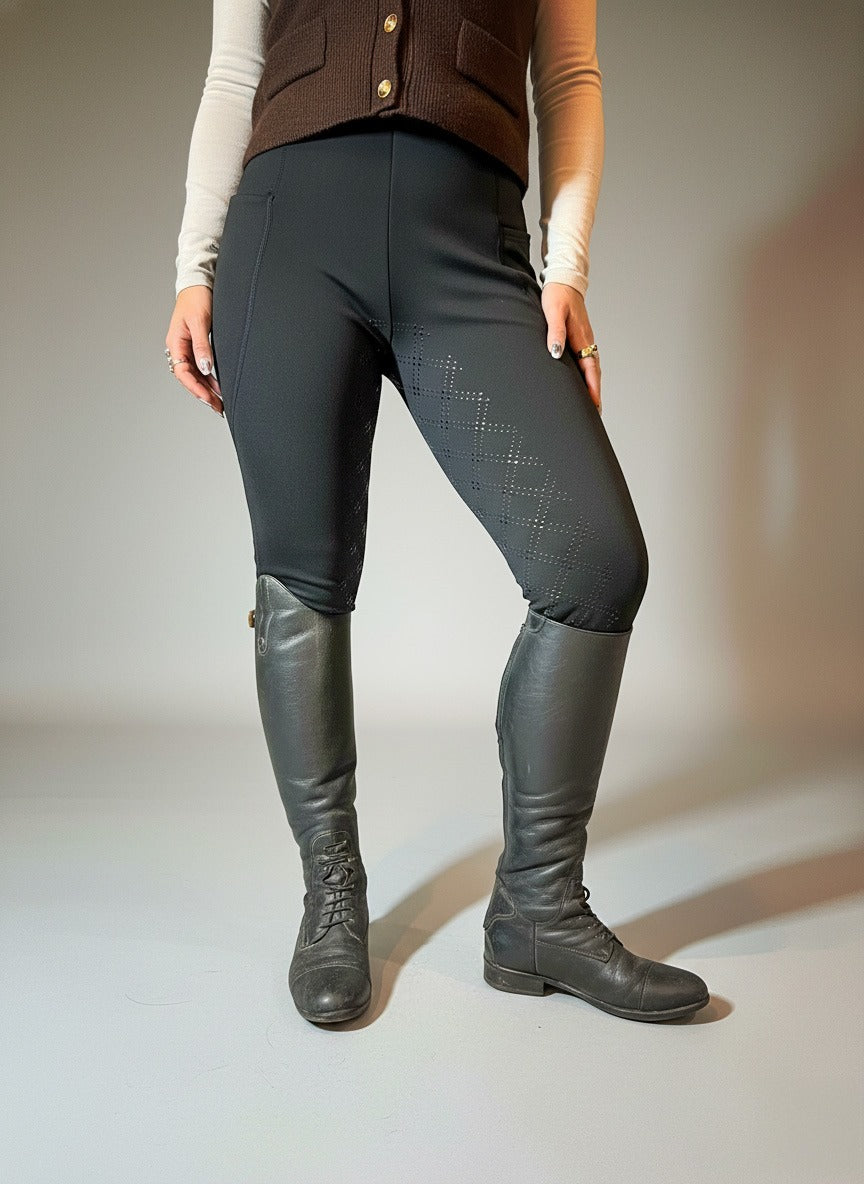 PANTALON POLAIRE D’ÉQUITATION ÉQUIWARM™ – NOIR