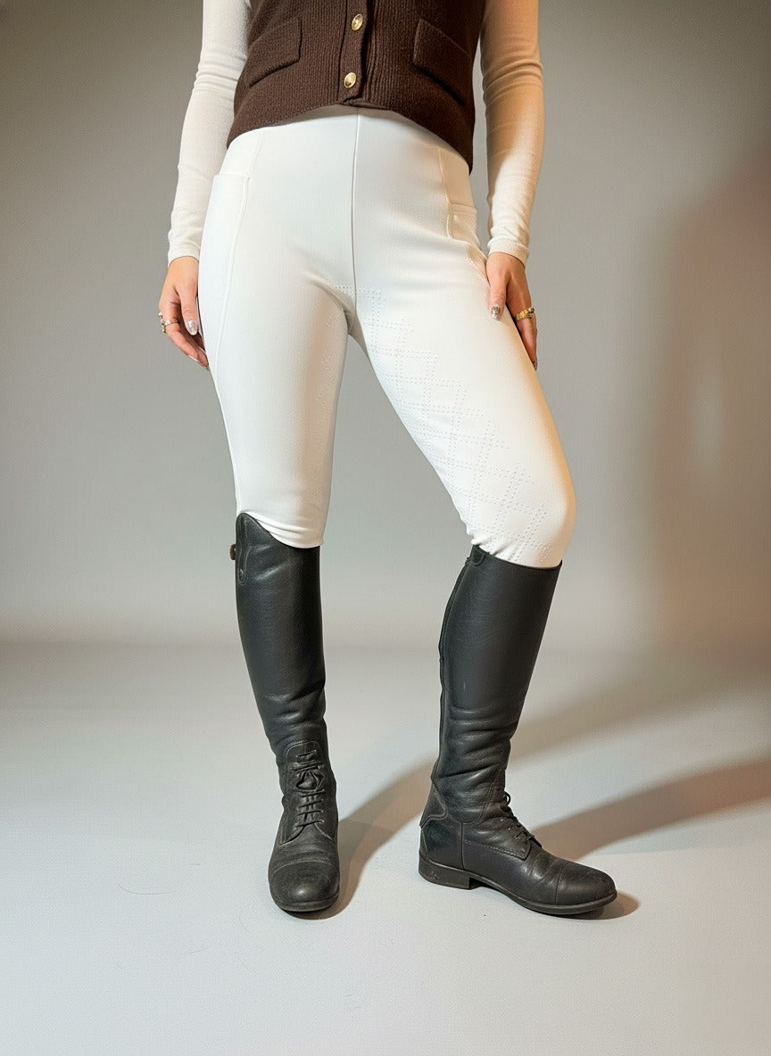 PANTALON POLAIRE D’ÉQUITATION ÉQUIWARM™ – BLANC