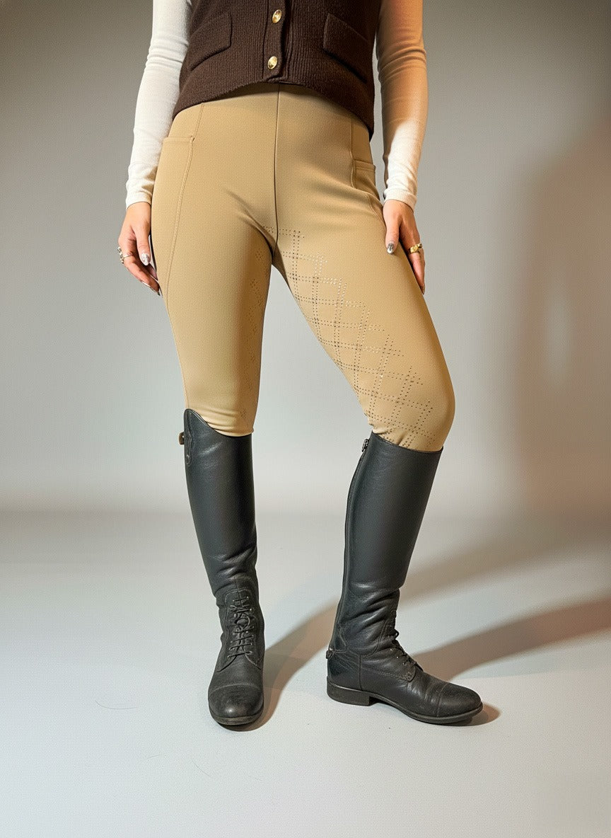 PANTALON POLAIRE D’ÉQUITATION ÉQUIWARM™ – BEIGE